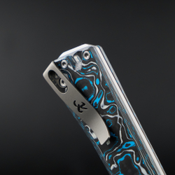 Нож складной Kunwu GEEZER Blue CF (Старичок)