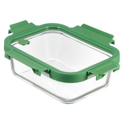 Контейнер для запекания и хранения прямоугольный Click Glass, 1 л, зеленый