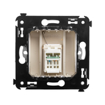 Компьютерная розетка RJ-45 в стену, кат.6А одинарная, "Avanti", "Ванильная дымка"