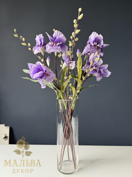 Ирис лиловый искусственный цветок 74 см