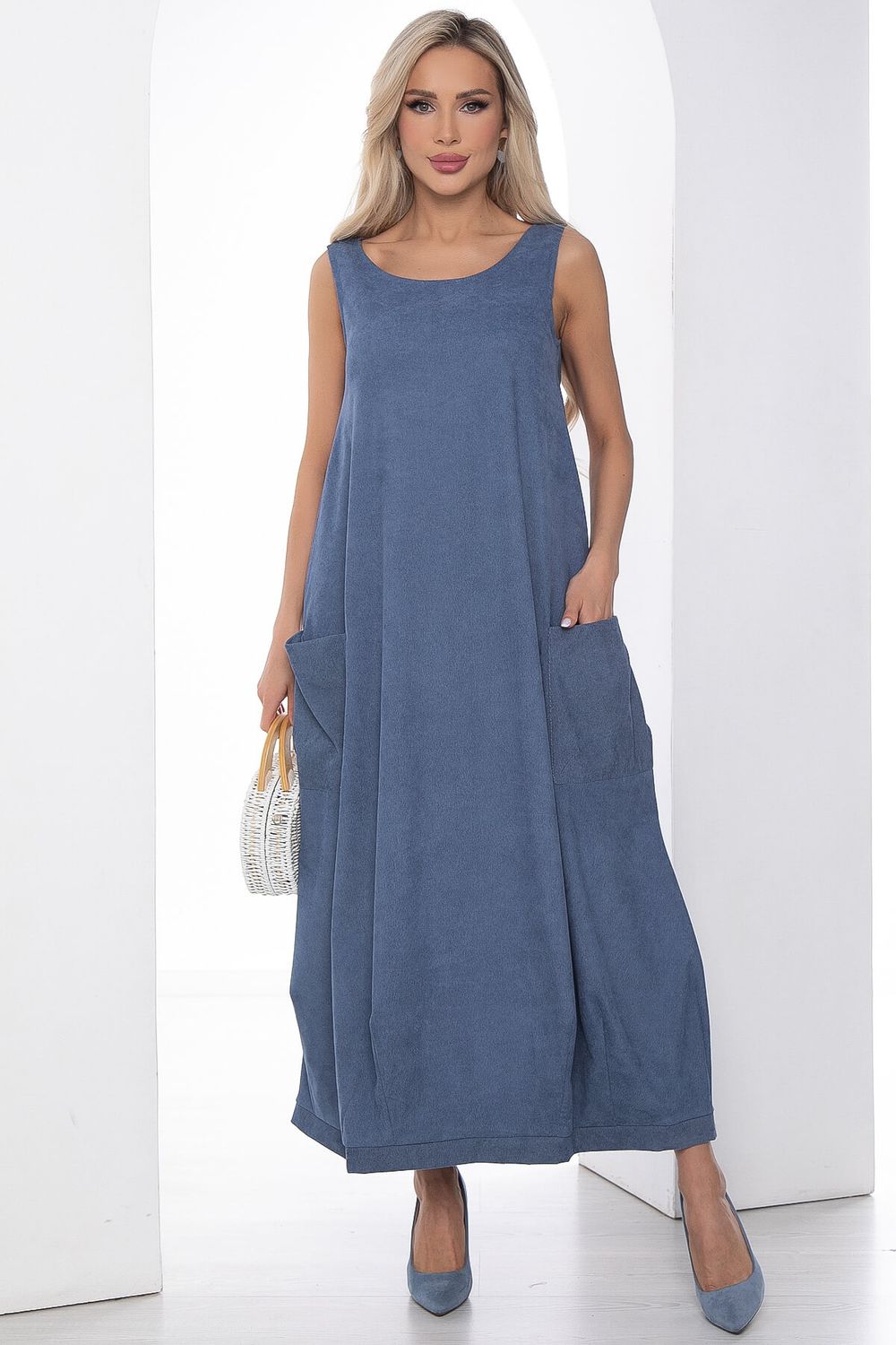 Сарафан В стиле бохо (голубой) П10097 LT Collection