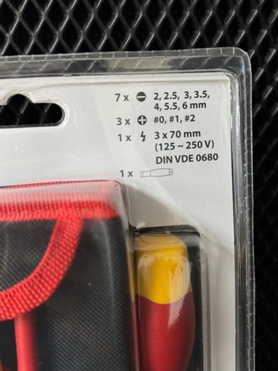 Набор сменных диэлектрических отверток Tactix 12шт, арт.205605VD