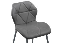 Стул на металлокаркасе Вальд экокожа серый / серый глянец