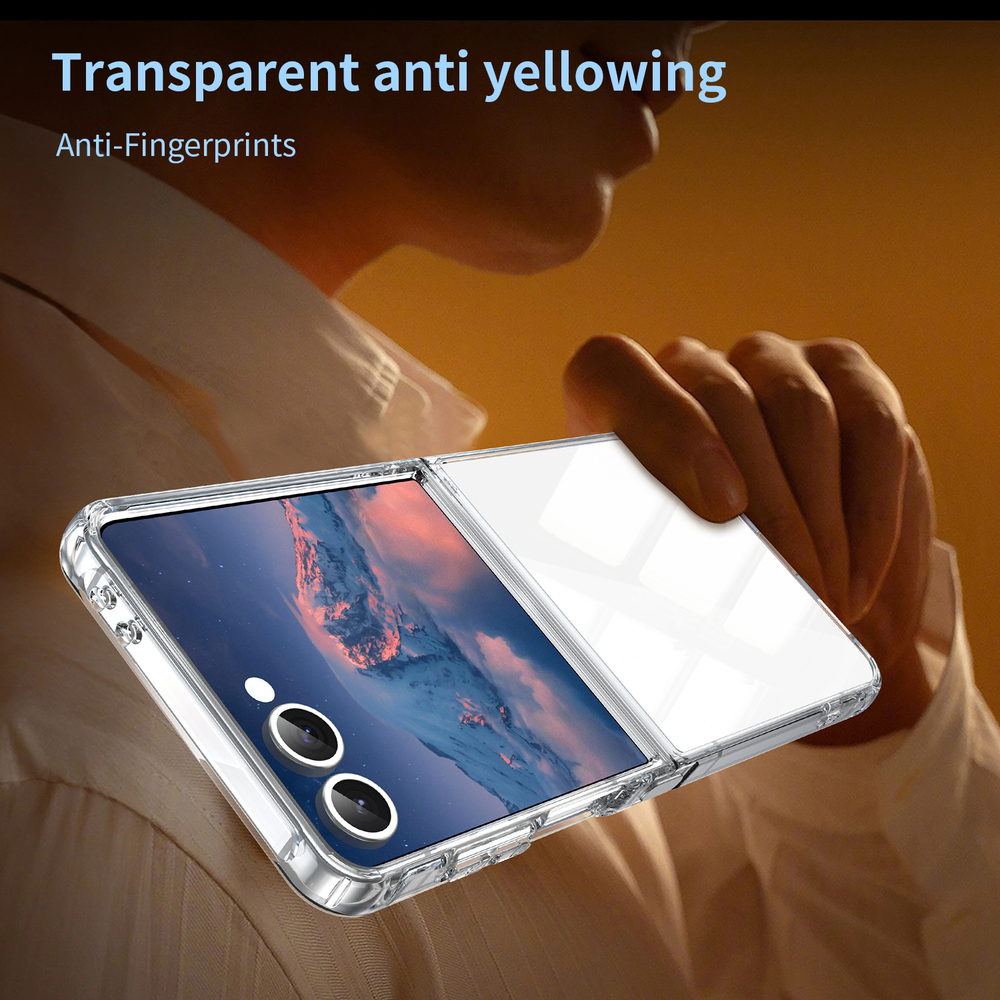 Чехол прозрачный для Samsung Galaxy Z Flip 7, мягкие усиленные боковые рамки