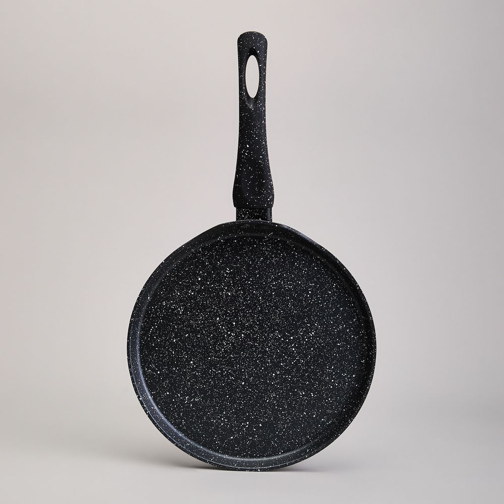 СКОВОРОДА БЛИННАЯ AGNESS С АНТИПРИГАРНЫМ ПОКРЫТИЕМ "BLACK MARBLE", 24Х2СМ, ИНДУКЦИОННОЕ ДНО