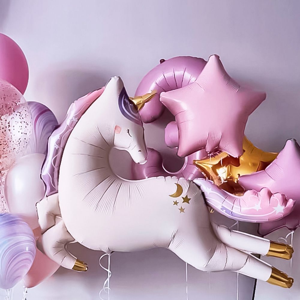 Шар (45''/114 см) Фигура, Нежный единорог, Сатин, 1 шт. в уп.