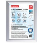 Рамка на стойке для рекламы (210х297 мм), А4, алюминиевая, прижимные стороны, BRAUBERG, 232208