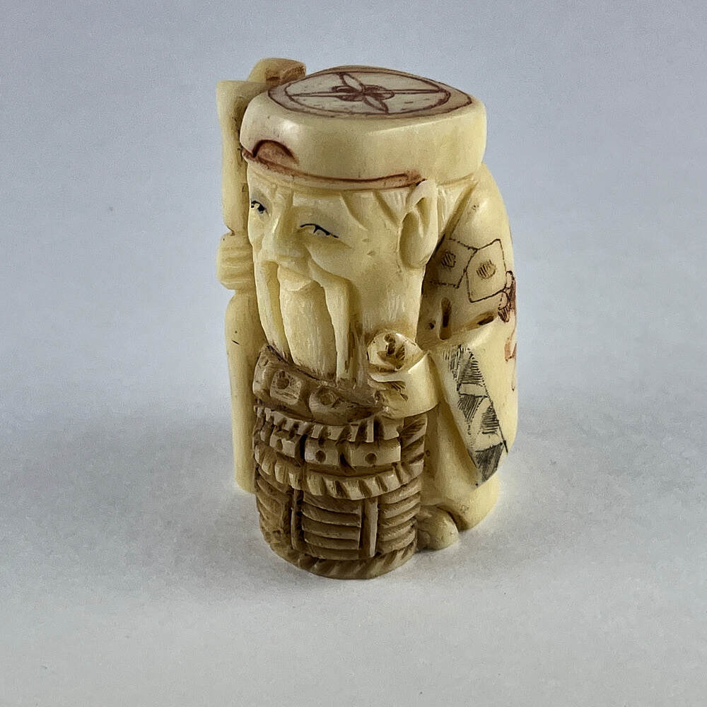 Статуэтка нэцкэ Божество Дзюродзин с посохом