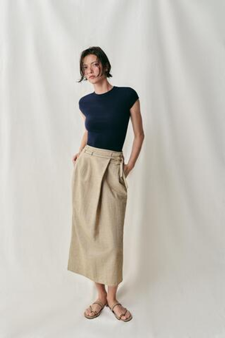 ZARA ФУТБОЛКА ОБЛЕГАЮЩЕГО КРОЯ С КОРОТКИМИ РУКАВАМИ, ТЕМНО-СИНИЙ