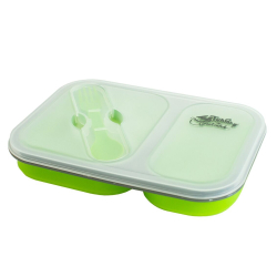 Tramp Контейнер силиконовый 2 отсека с ловилкой, TRC-090, оранжевый