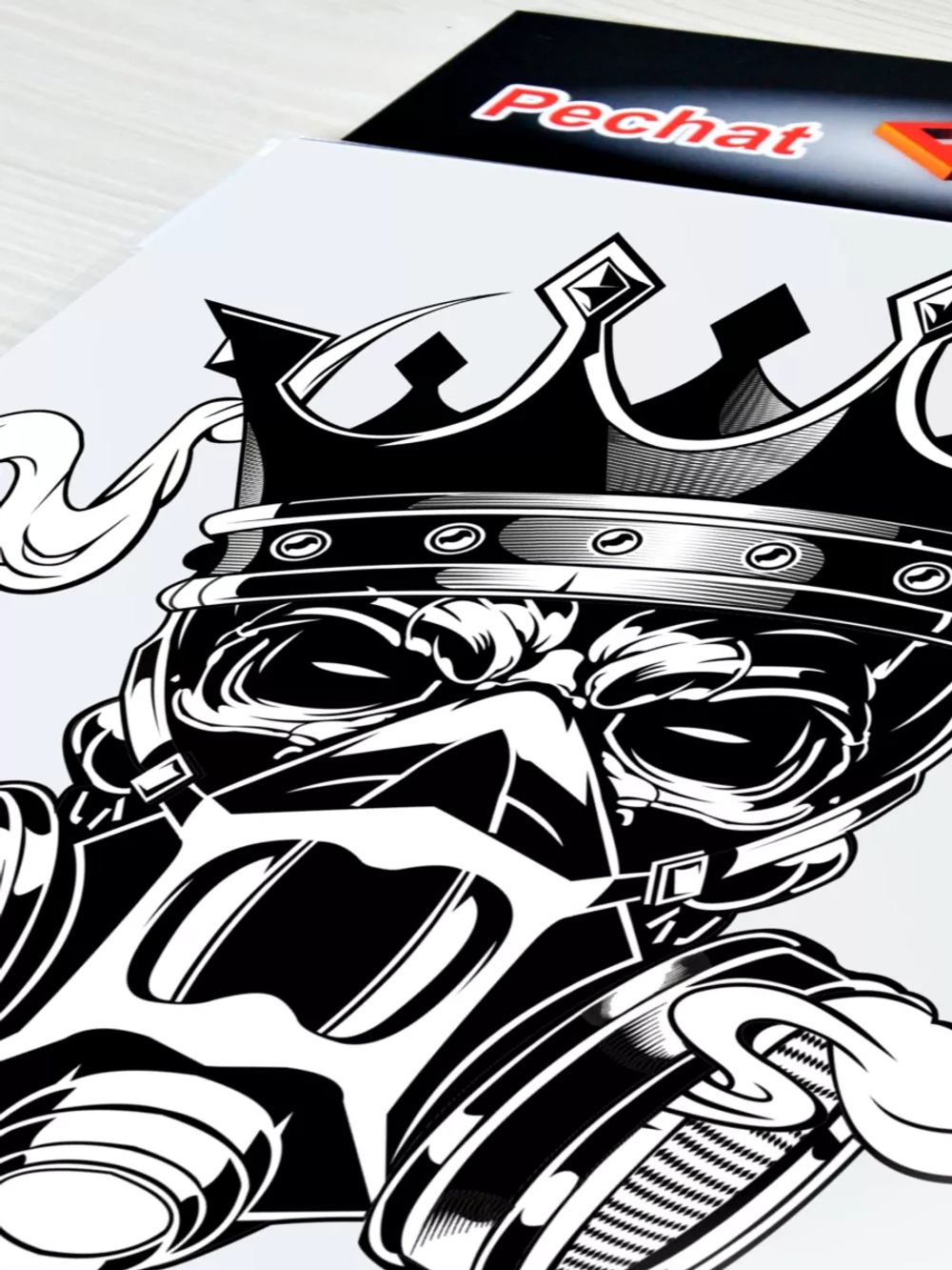 Наклейка - Череп с дымом