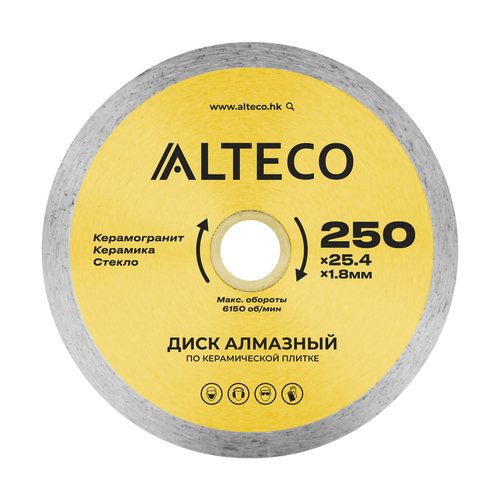 Диск алмазный по керамической плитке ALTECO 250x25.4x1.8 мм