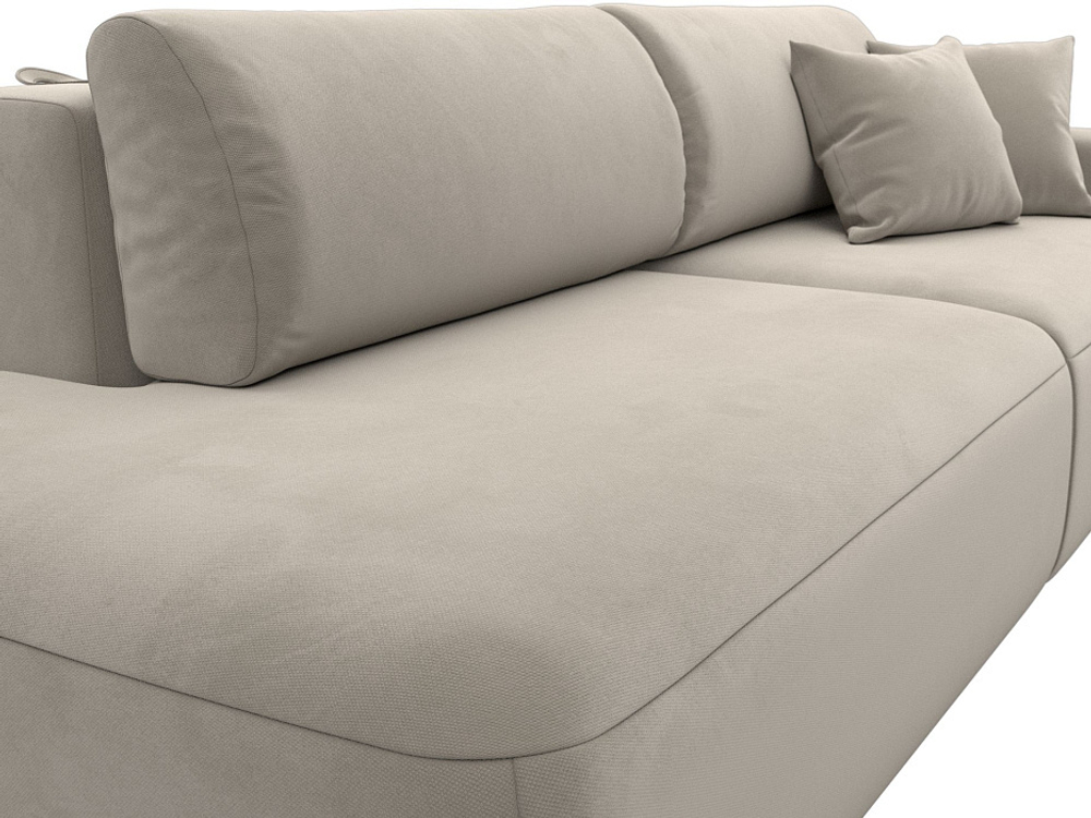 Диван угловой Лига-036 НПБ Модерн правый угол МИКРОВЕЛЬВЕТ Бежевый