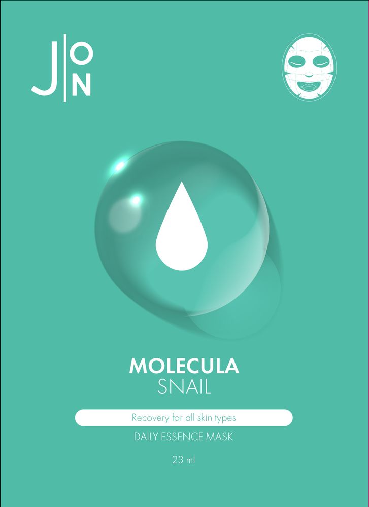 Тканевая маска для лица Улиточный муцин J:ON Molecula Snail Daily Essence Mask, 23 мл.