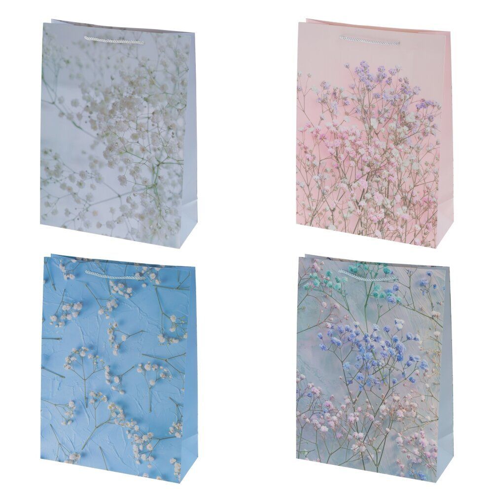 GAEM Пакет подарочный (бумага 210г/м2, блок 12шт), L30 W12 H41,5 см, 4в.