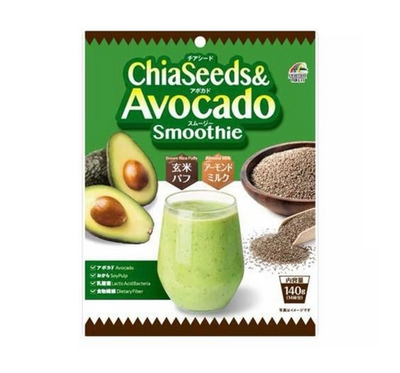 Chia Seeds & Avocado Smoothie — японский смузи с чиа, авокадо и клетчаткой для фигуры, объем 140 г.