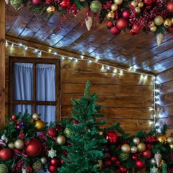 ULD-S1000-120-TWK WHITE IP67 Гирлянда светодиодная с эффектом мерцания. 10м. Соединяемая. 120 светодиодов. Белый свет. Провод белый. TM Uniel.