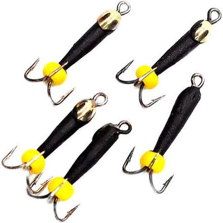 Мормышка вольф. безнасадочная "ЯМАН" Черт с петлей с коронкой из никеля (длинный), d-3 мм, вес 0,9 г, капля с глазком, цв. флуор. Желтый