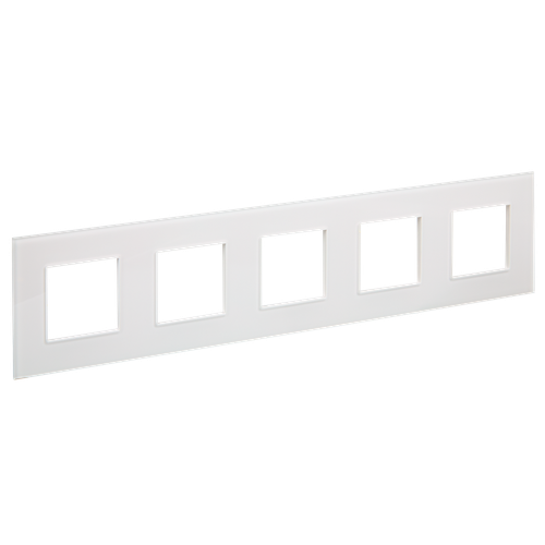 SKANDY Рамка 5-местная SK-F25W стекло арктический белый IEK