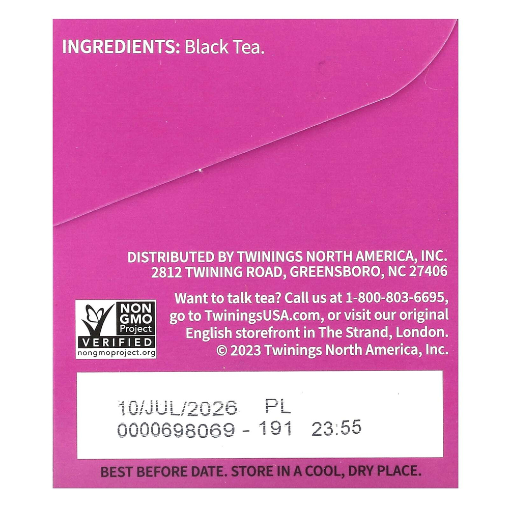 Twinings, 100% чистый черный чай, Дарджилинг, 20 чайных пакетиков, 40 г (1,41 унции)