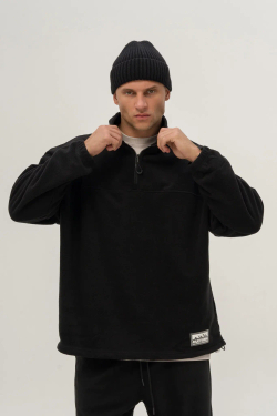 Толстовка KUL'TURA "HALF ZIP FLEECE" Чёрный