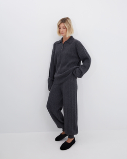 Брюки из смесового кашемира темно-серый