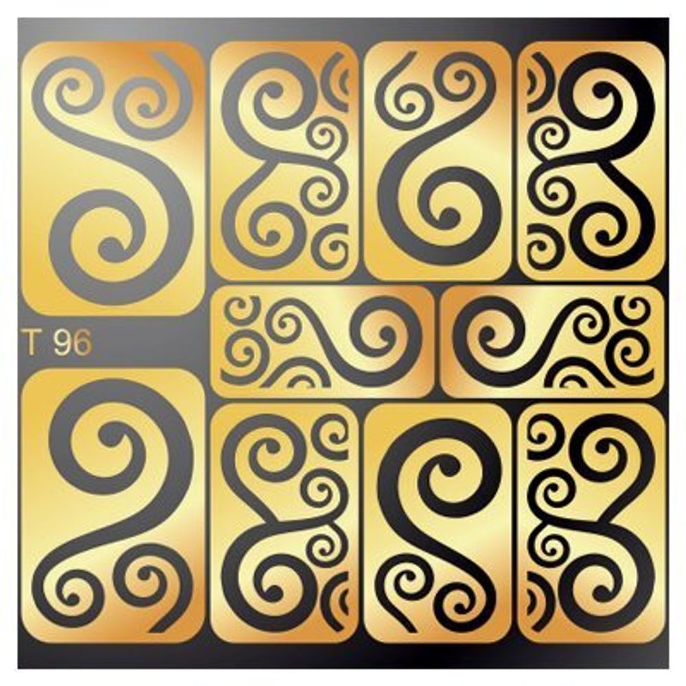 IRISK Трафарет для дизайна ногтей №96, серебро