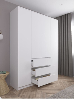 Шкаф МОРИ 1600.1 (ш1604*г478*в2100мм), ЛДСП белый