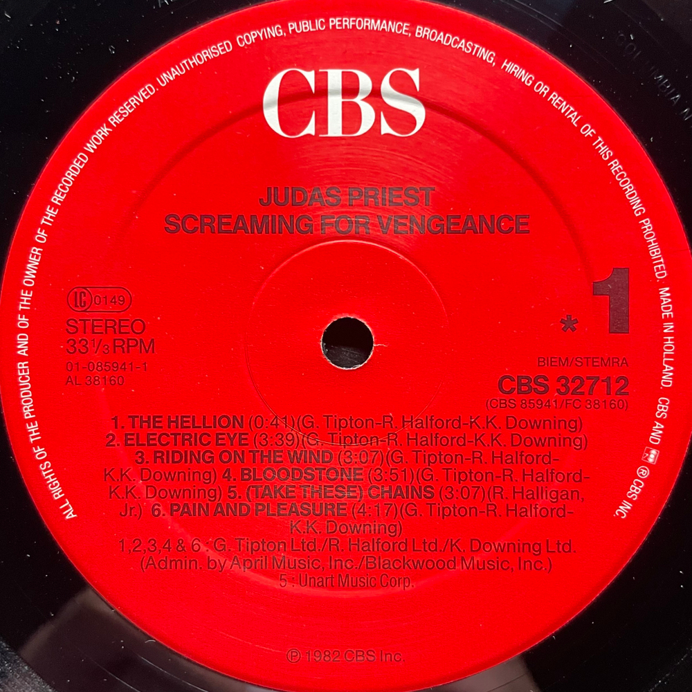 Judas Priest ‎– Screaming For Vengeance (Голландия 1986г.)