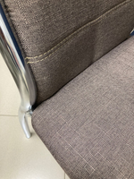 Стул Прага каркас хром квадрат Основание рогожка бурая