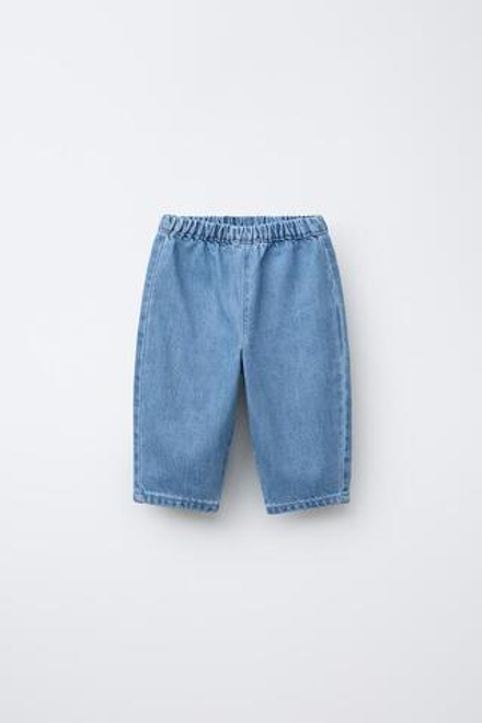 ZARA ДЖИНСОВЫЕ БРЮКИ BAGGY, СИНИЙ