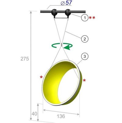 Качели Ринг высотой 300 см, диаметр крепления на трубу 76 мм