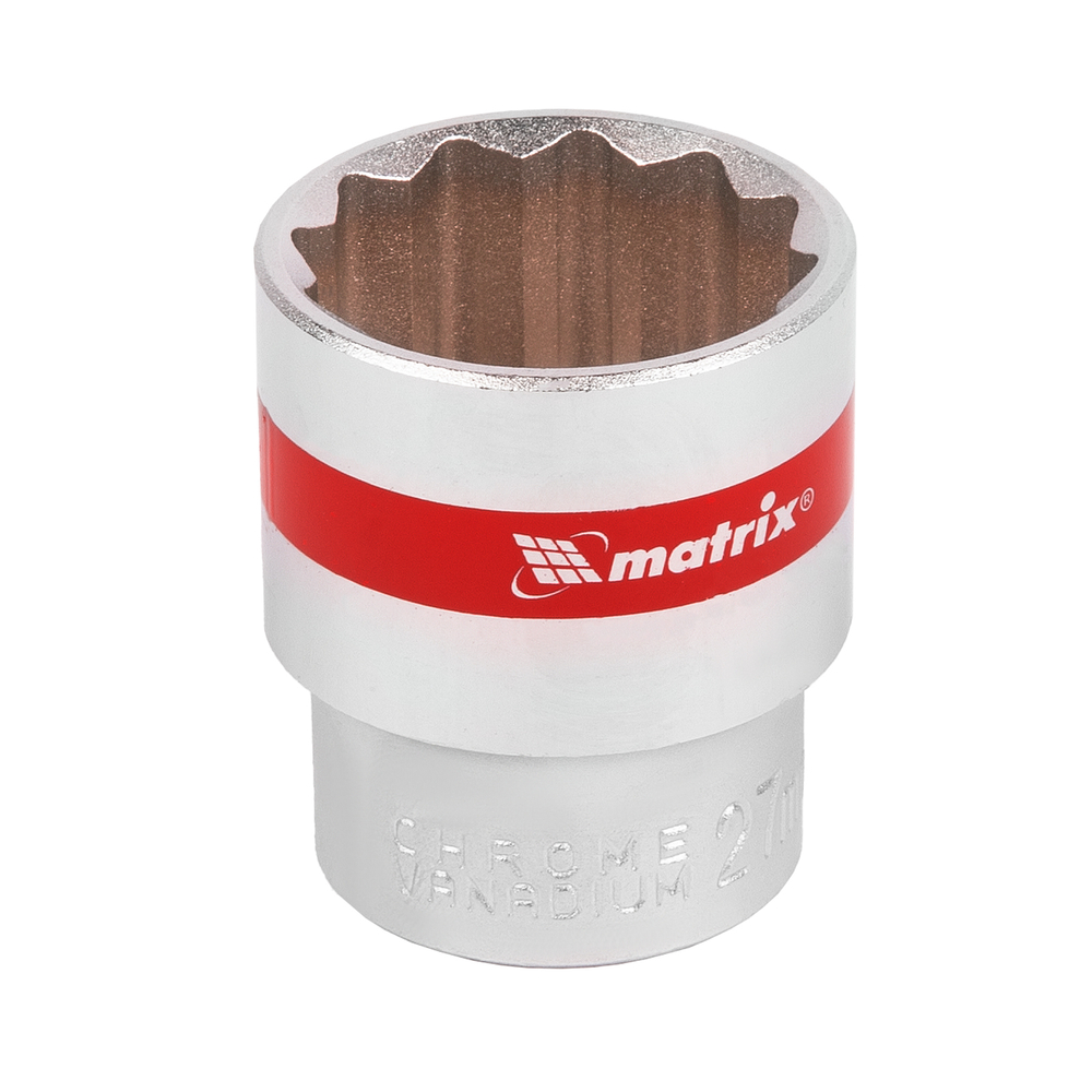 ГОЛОВКА MATRIX 12-ГРАННАЯ 27ММ CrV 1/2 ХРОМ 13695