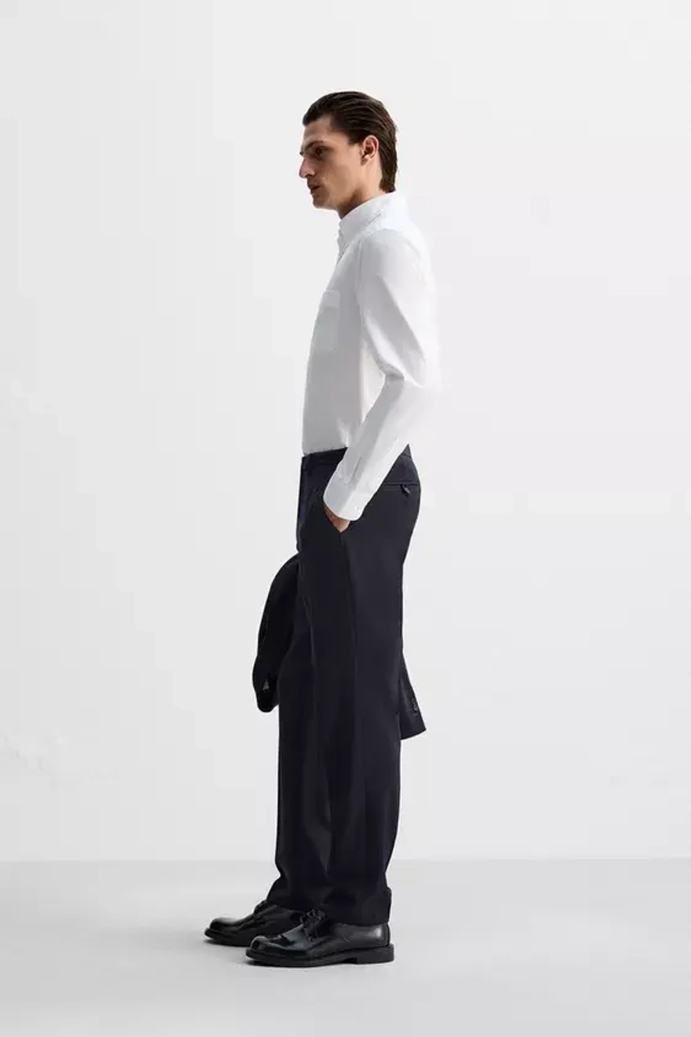 ZARА РУБАШКА ОКСФОРД, БЕЛЫЙ