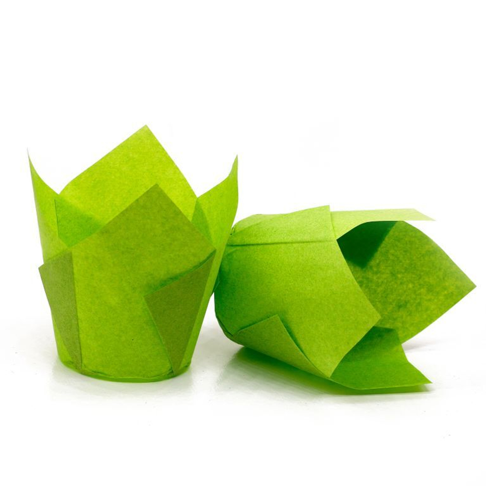 Форма бумажная «Тюльпан», 5х8 см (зеленый, 200 штук)