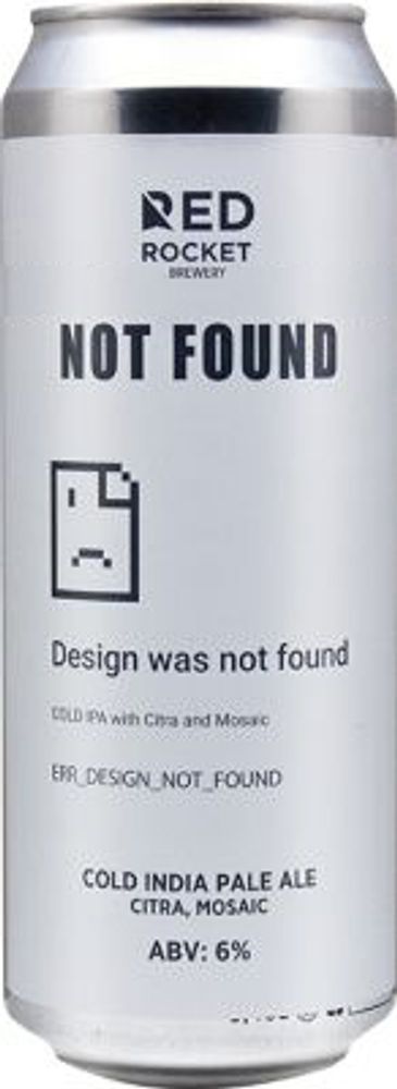 Пиво Рэд Рокет Нот Фаунд / Red Rocket Not Found 0.45 - банка