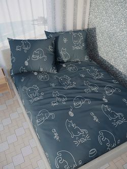 Простынь на резинке бязь Сказка "Котики" 120x200 см