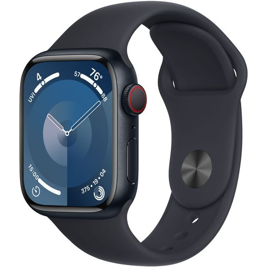 Apple Watch Series 9 GPS + Cellular 41mm Midnight Aluminium Case with Midnight Sport Band