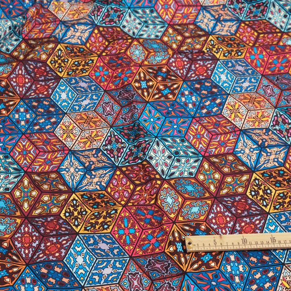КУБИЧЕСКИЙ ВИТРАЖ 100% хлопок Handmade Fabrics 5