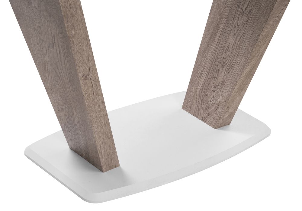 Обеденная группа Виргел светло-серый / белый / белая шагрень / дуб