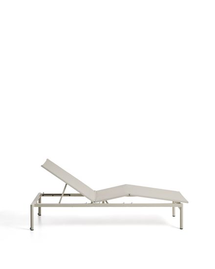 Шезлонг Lesina из серо-коричневого алюминия и текстиля цвета экрю