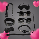 Набор из 7 черных БДСМ-девайсов (Цвет: черный)