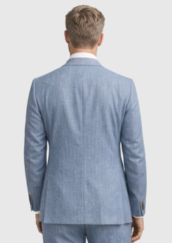 Мужской двубортный костюм (голубой) А92