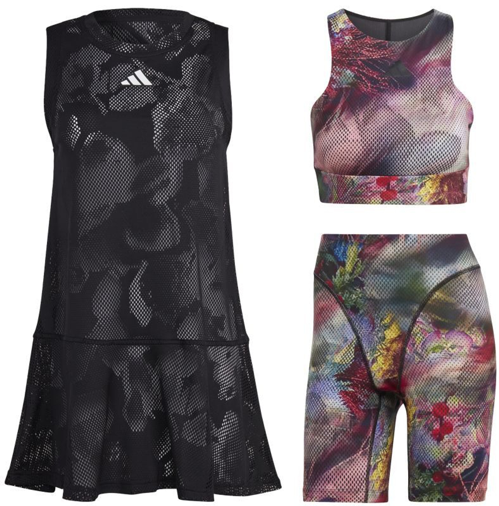 Женская Платье теннисное Adidas Melbourne Tennis Dress - black/разноцветный