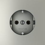 Розетка встраиваемая VOLTUM S70 с заземлением 16А, (сталь)