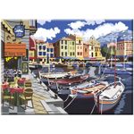 Холст грунтованный на картоне, 30х40 см, с эскизом, Сонет Городок у моря