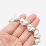 Сердце из натурального магнезита, 16*13,5мм