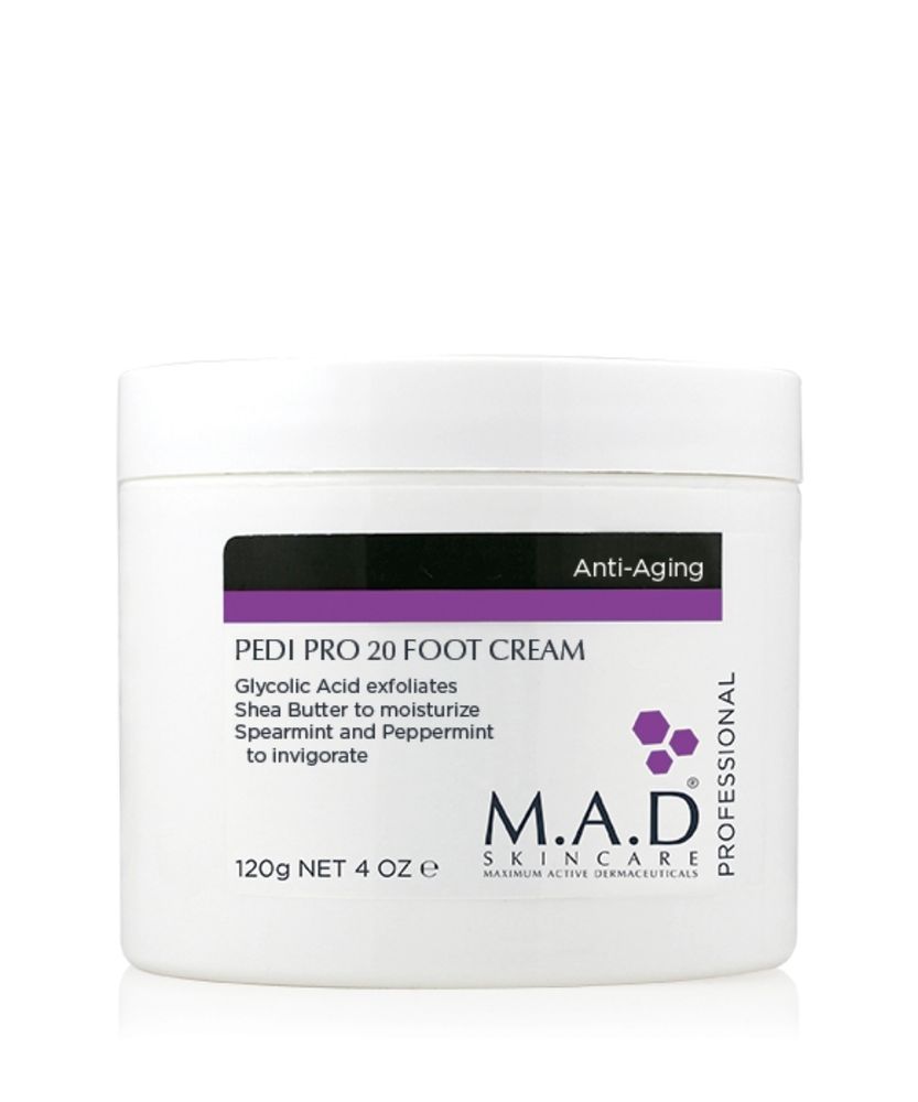 Pedi Pro 20 Foot Cream — Концентрированный крем для ног с гликолевой кислотой, 120 г