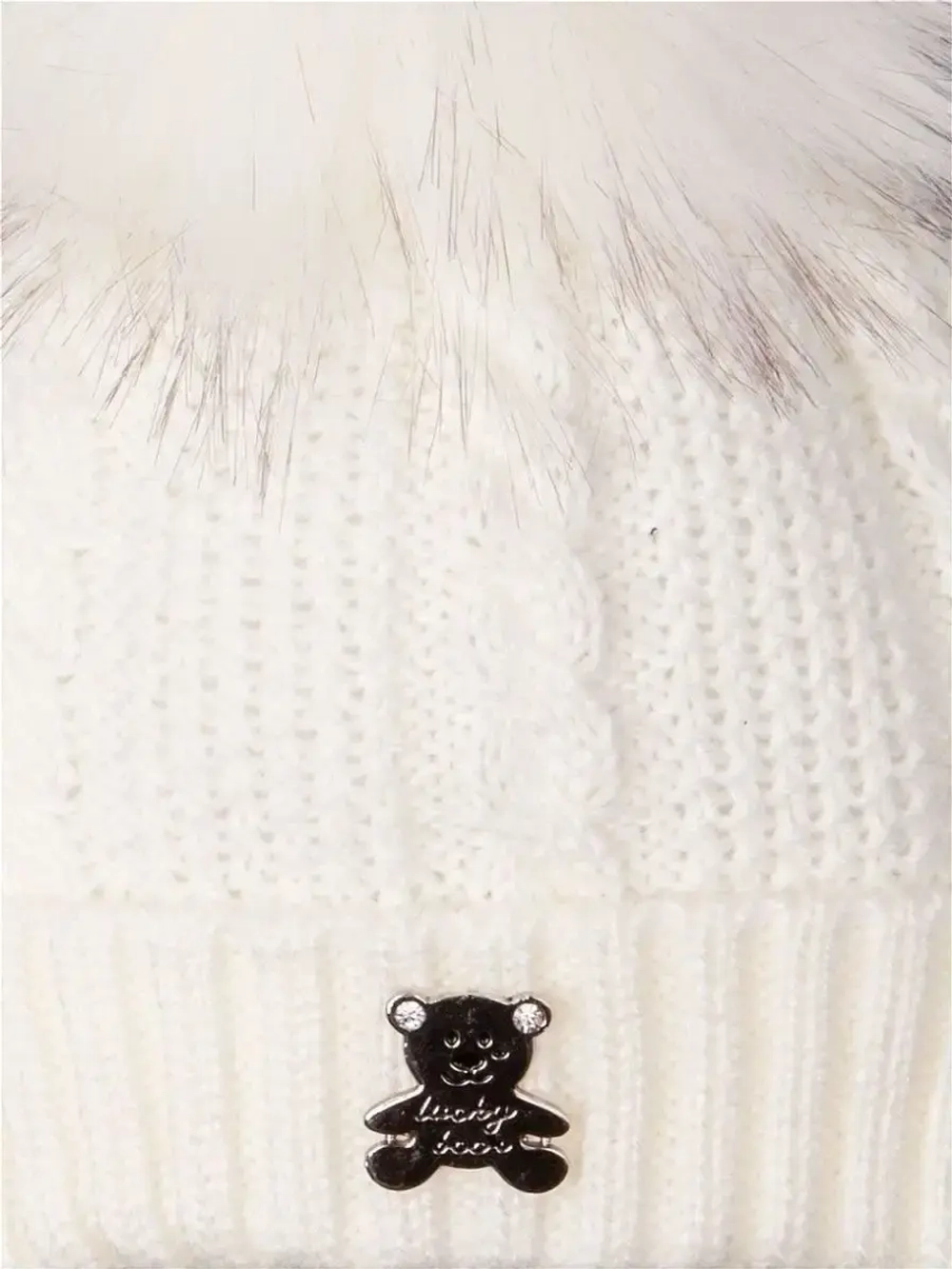 Шапка зимняя вязаная с помпоном для детей