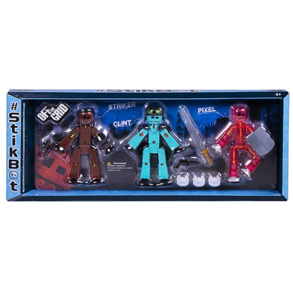 Фигурки Stikbot, Off the Grid Striker, 3 шт, TST614S